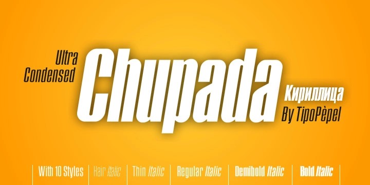 Пример шрифта Chupada